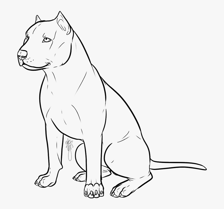 Lineart Of A Bully - Dibujos De American Bully, Transparent Clipart