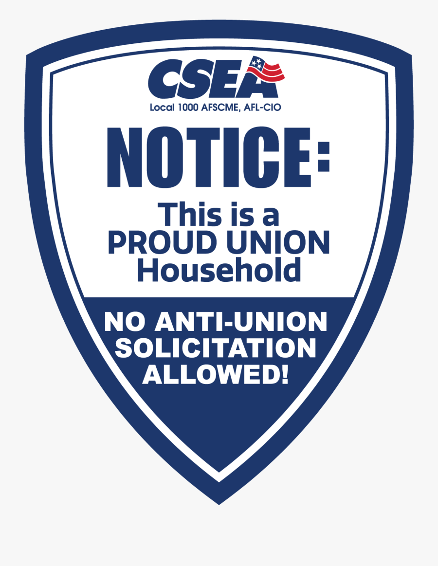 Proud Union Household Static Cling Flattened - Csea Local 1000, Transparent Clipart