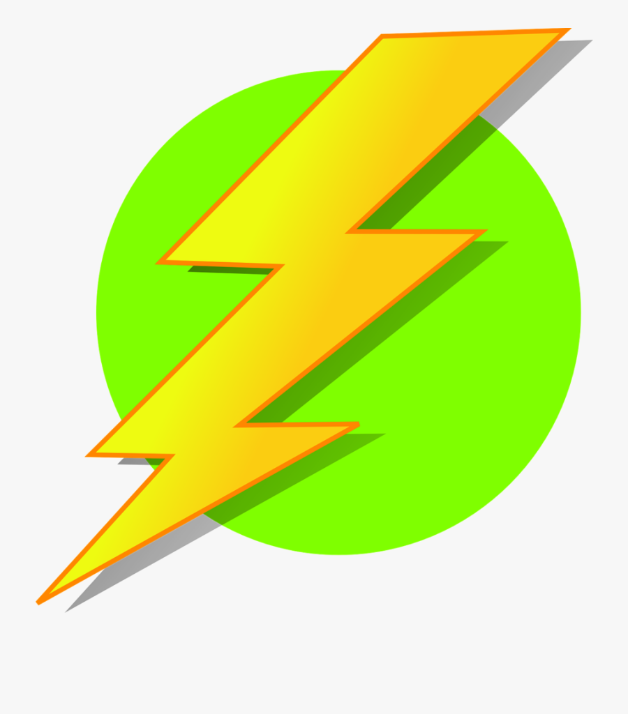 Lightning Yellow Green Clipart Clip Art Transparent - Lightning Bolt Green Circle, Transparent Clipart
