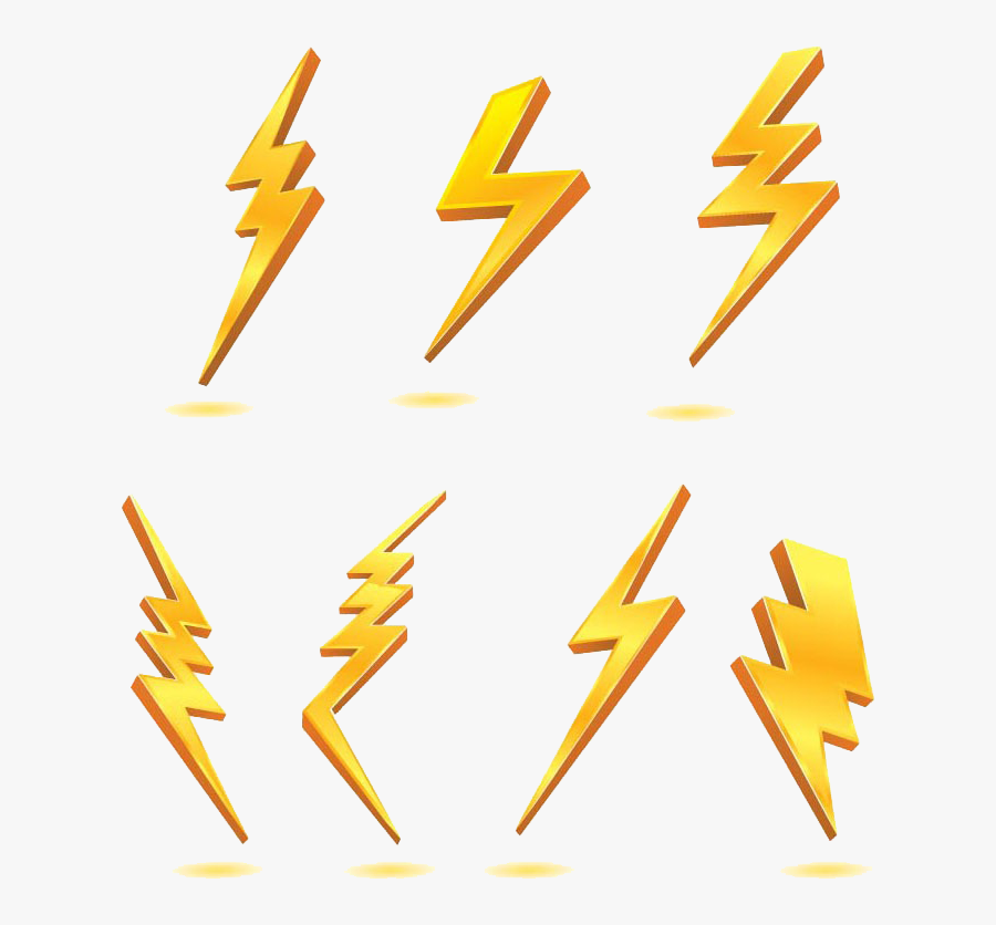 Lightning Strike Clip Art - Cartoon Transparent Lightning, Transparent Clipart