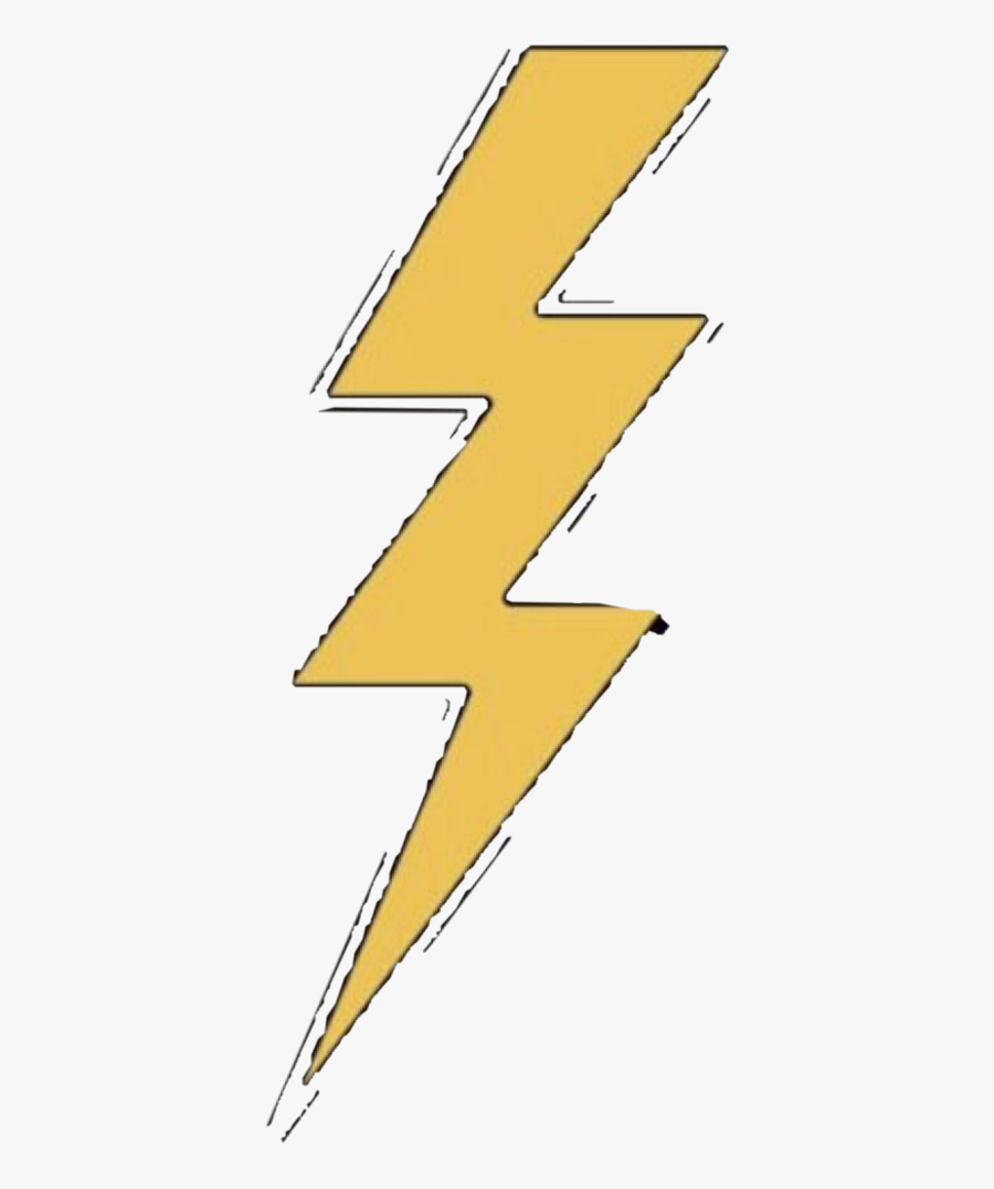 Lightning Bolt Yellow Sticker Freetoedit - Yellow Lightning Bolt Vsco Stickers, Transparent Clipart