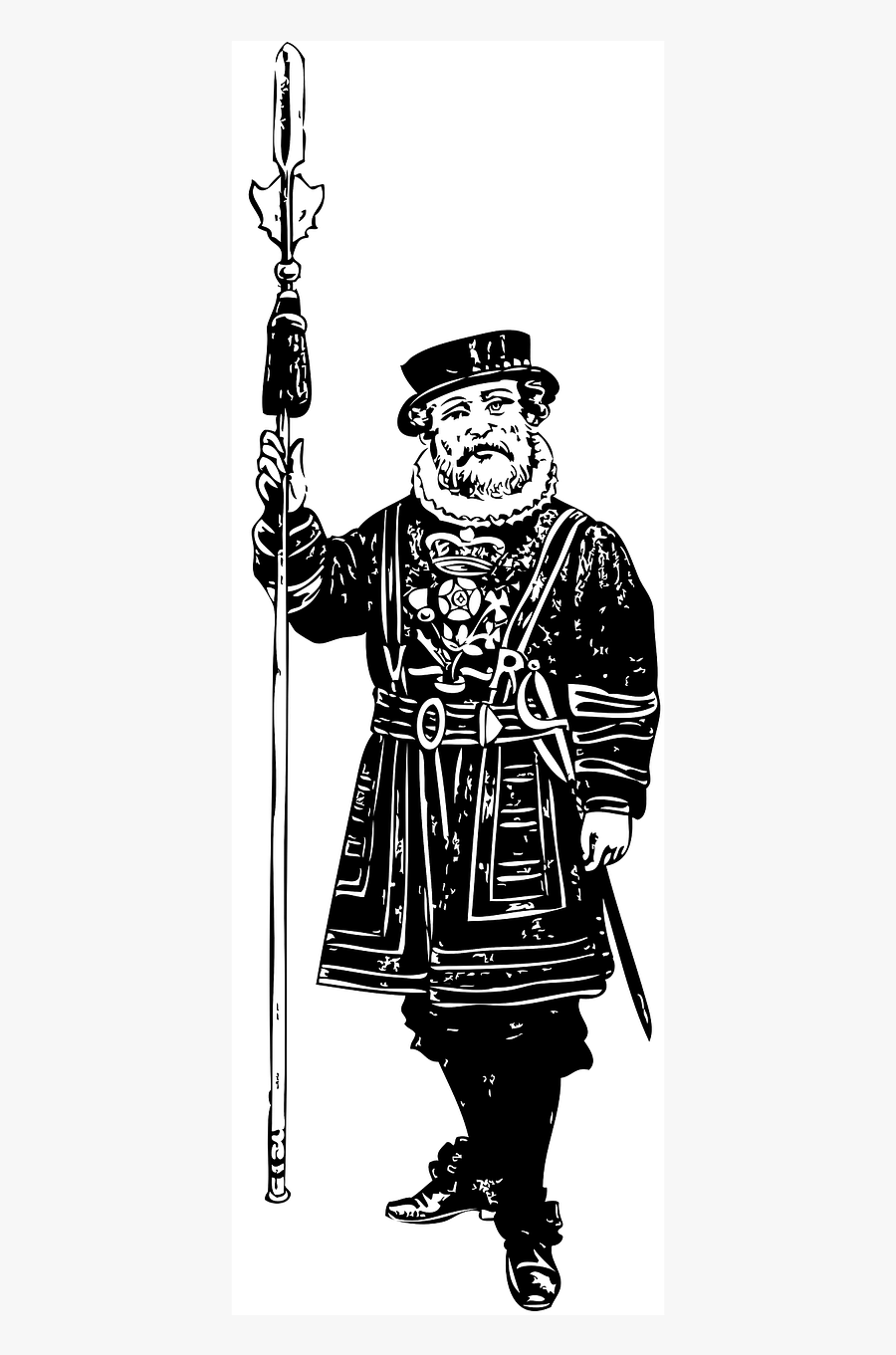 Transparent British Clipart - Black And White Of Guard, Transparent Clipart