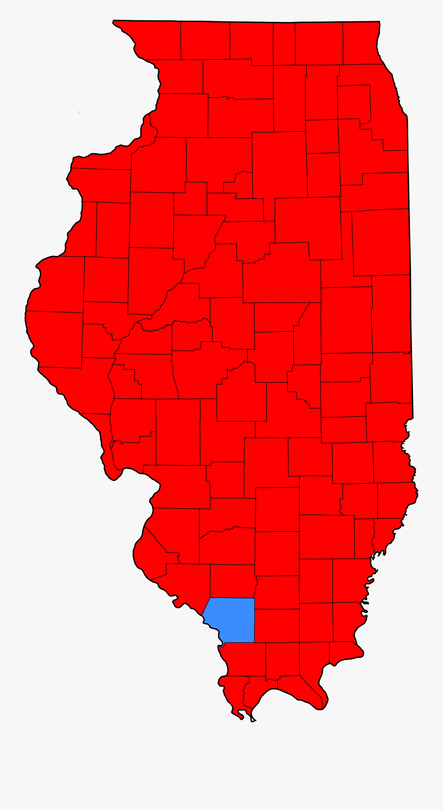 Transparent Illinois Outline Png - Illinois Electoral Map 2016, Transparent Clipart