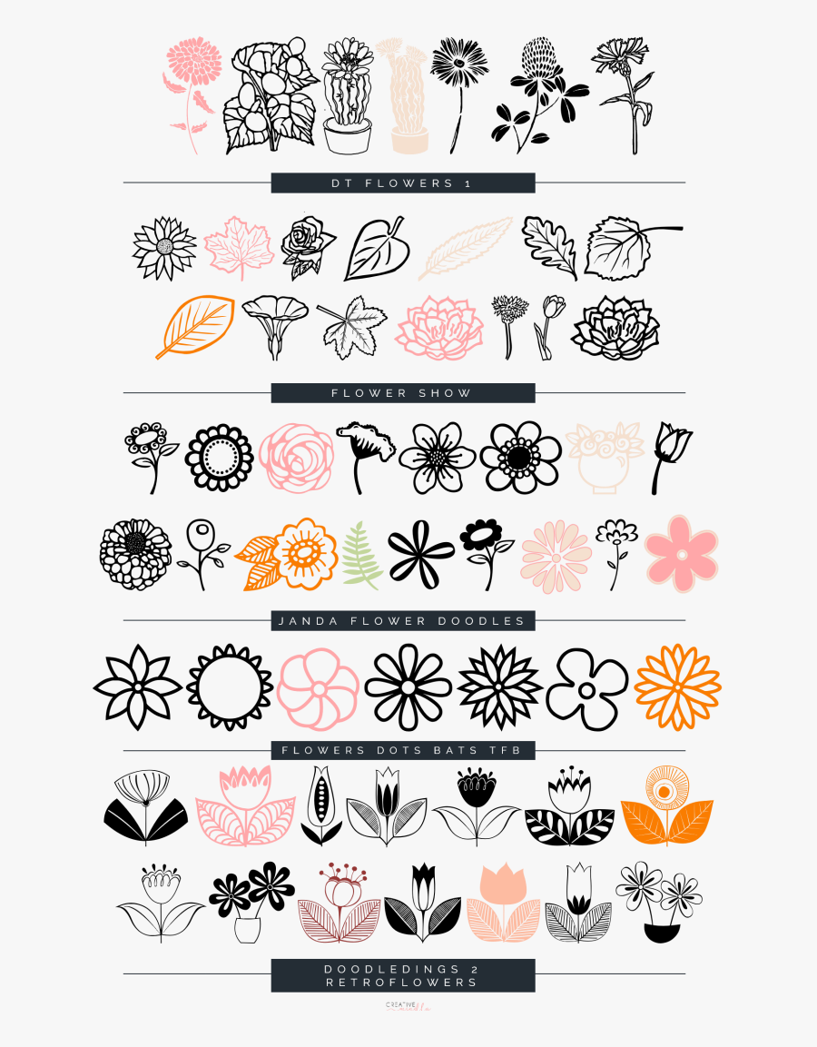 Math Doodles Png - Lapiz Dibujos De Flores Faciles, Transparent Clipart