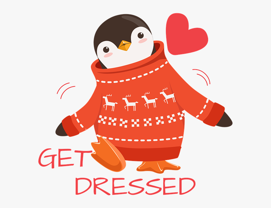 Penguin, Animation, Color, Figure, Cartoon, Dressed - Penguin In Sweater Clipart, Transparent Clipart