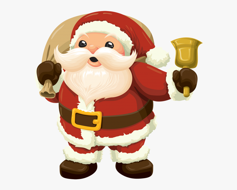 Santa With Bell Clipart - Santa Claus Bell Png, Transparent Clipart
