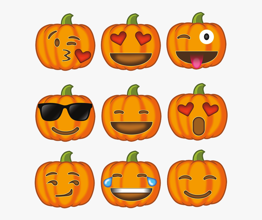 Pumpkin Emoji Collection Jack O Lantern- - Free Emoji Pumpkins Clipart, Transparent Clipart