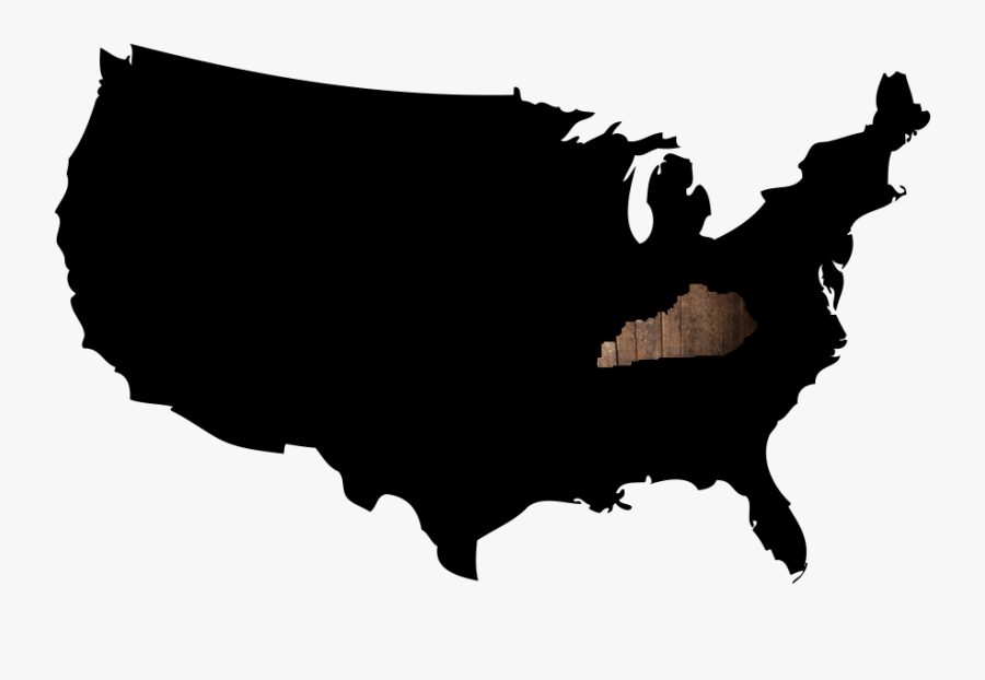 Us Map Silhouette, Transparent Clipart
