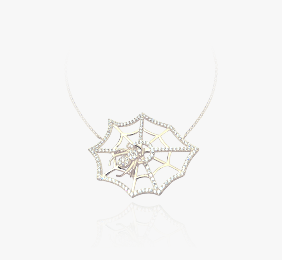 Small Hanging Web With Spider Necklace - Pendant, Transparent Clipart
