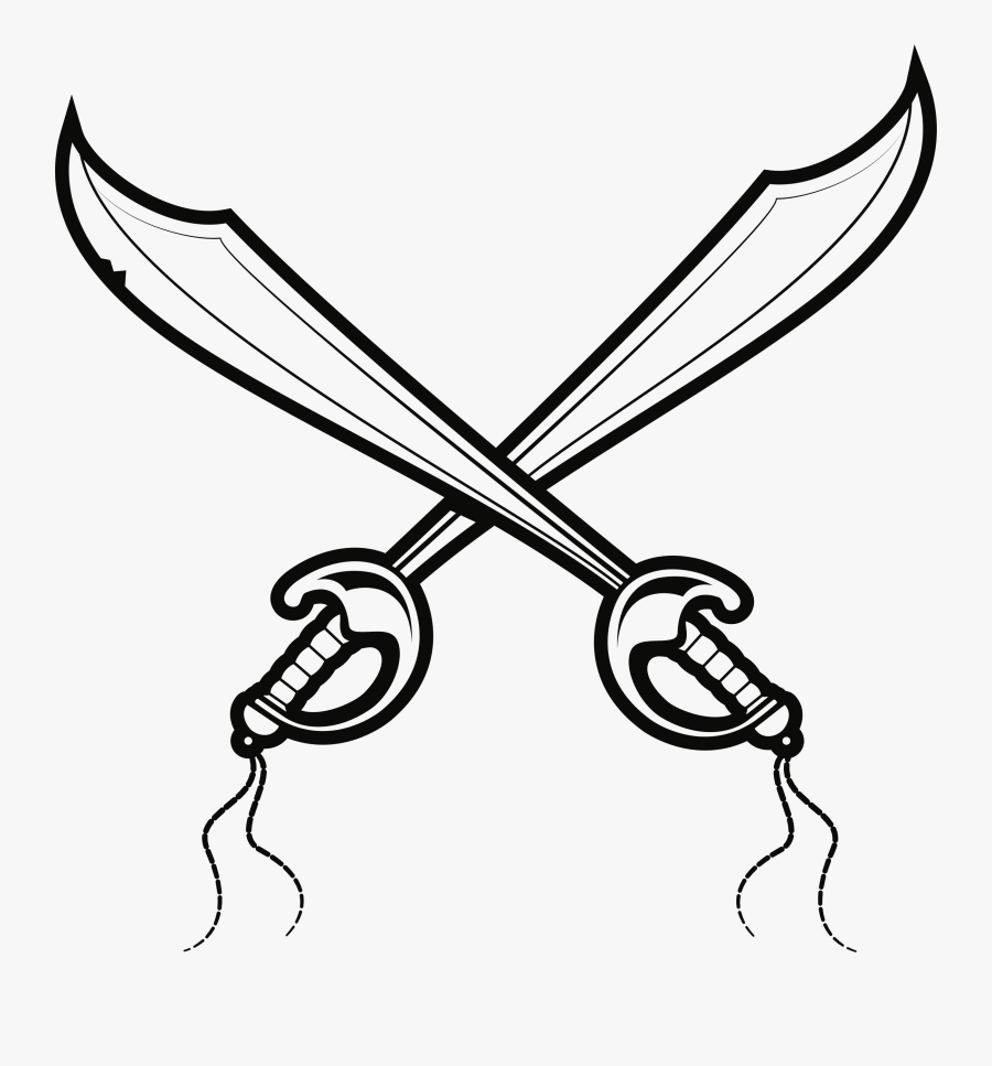 Cutlass Drawing Sword Piracy - Drawing Of A Pirate Sword, Transparent Clipart