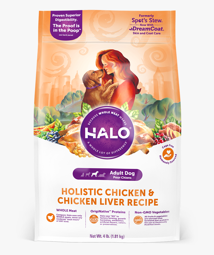 Halo Holistic Chicken And Chicken Liver Recipe For - Halo Dog Food Chicken, Transparent Clipart
