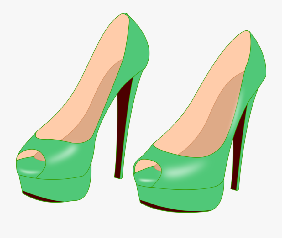 Green,footwear,basic Pump - Desenho Sapato De Salto, Transparent Clipart