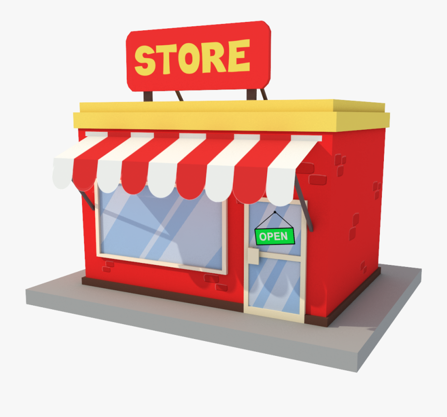 Cartoon Shop 3d Model, Transparent Clipart