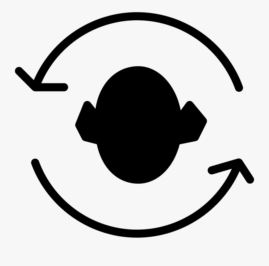 Arrows Couple Around A Head Silhouette - Head Rotation Icon, Transparent Clipart