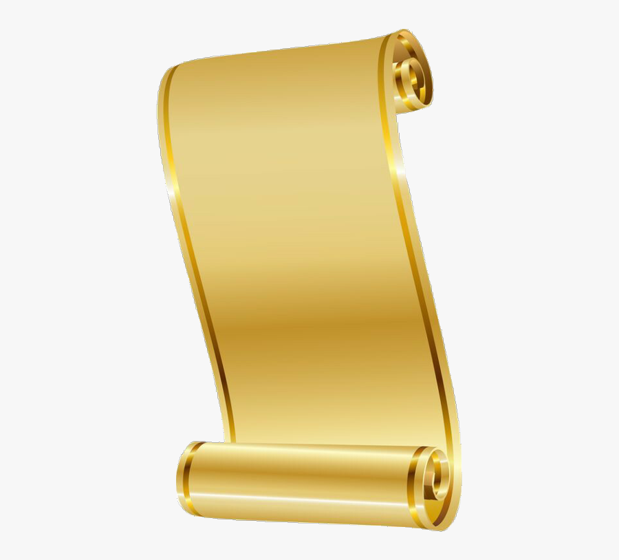 Gold Scroll Paper Png - Gold Scroll Png, Transparent Clipart