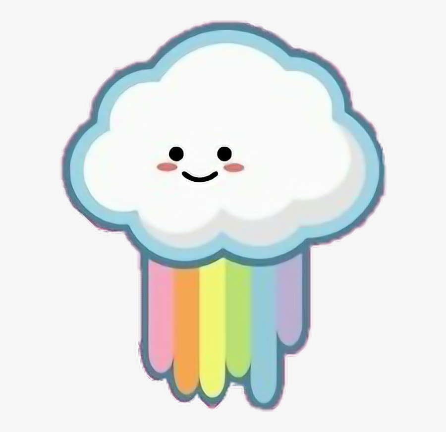 #freetoedit #cute #kawaii #rainbow #cloud#freetoedit - Cartoon, Transparent Clipart
