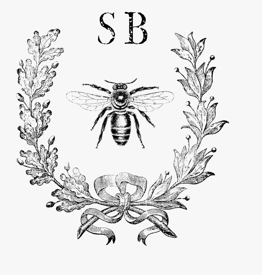 French Vintage Bee Png, Transparent Clipart