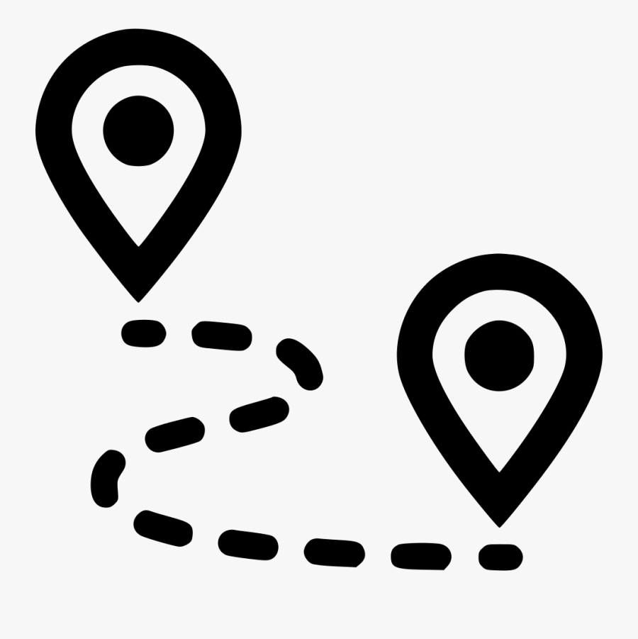 Gps Clipart Map Route - Black And White Map Clipart, Transparent Clipart
