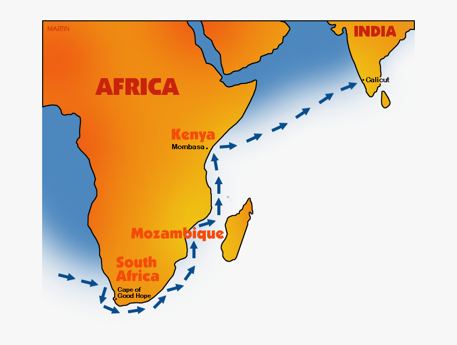 Vasco De Gama"s Route - Atlas, Transparent Clipart