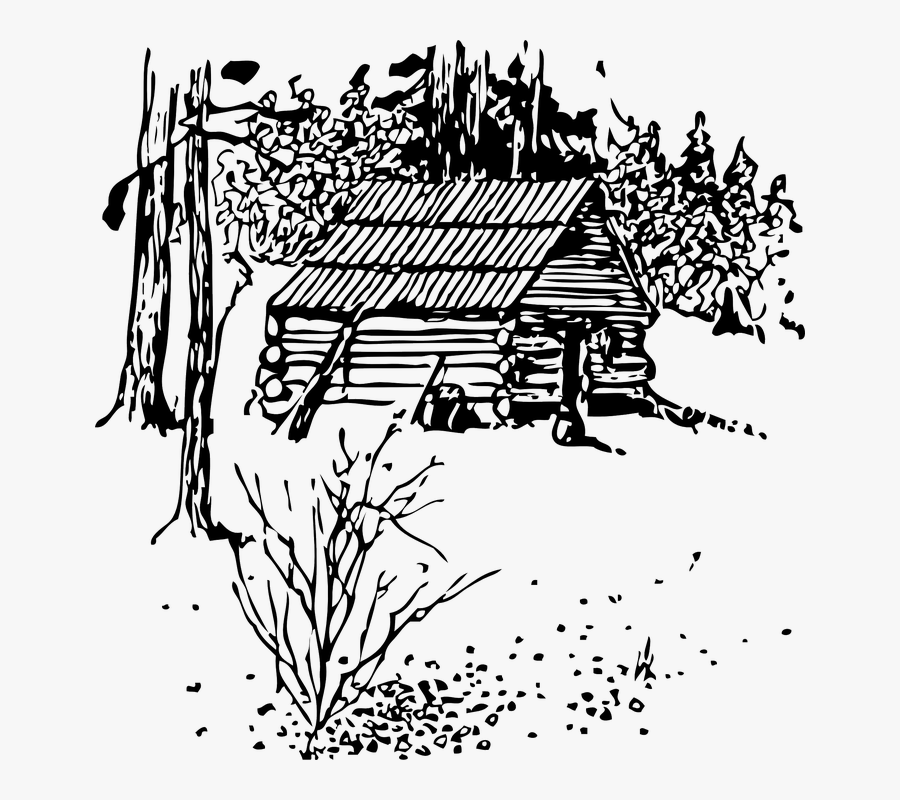 Cabin, Home, House, Log Cabin, Wooden, Rustic - Log Cabin Cartoon Drawings, Transparent Clipart