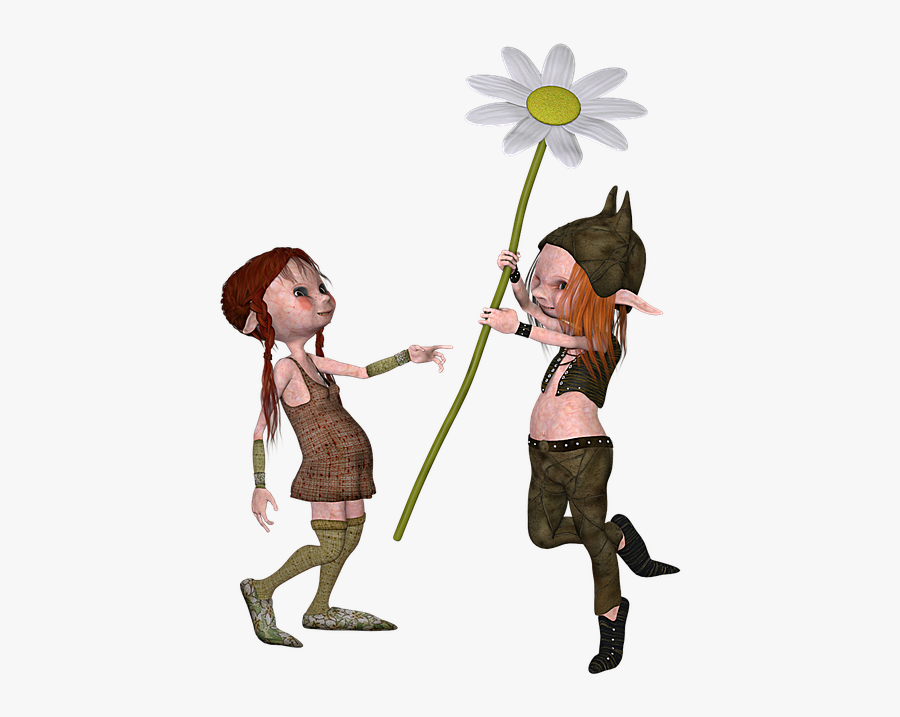 Girl Elf Clipart - Beautiful Vintage Josip Cliparts, Transparent Clipart