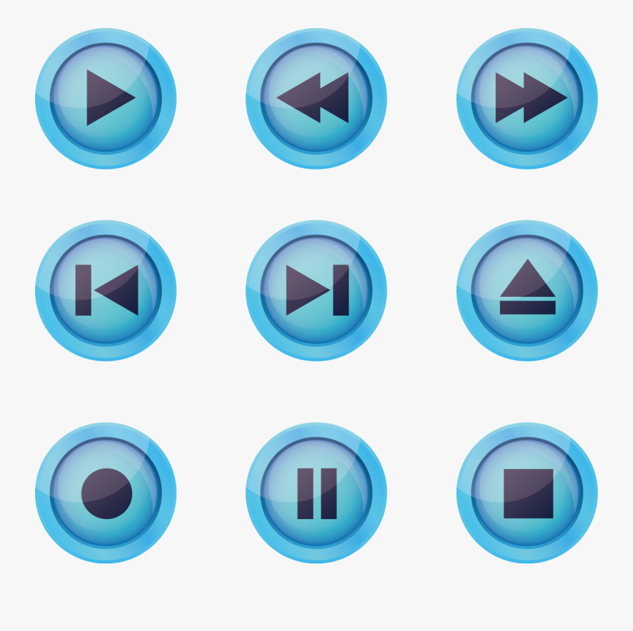 Transparent Blue Subscribe Button Png - Iconos De Reproductor De Musica, Transparent Clipart