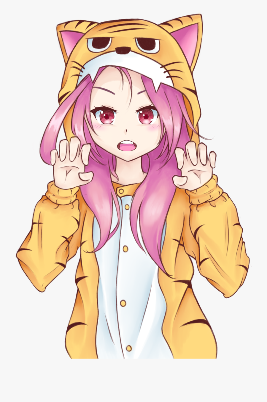Tiger Cleo Kings Raid - Anime Girls In Onesies, Transparent Clipart