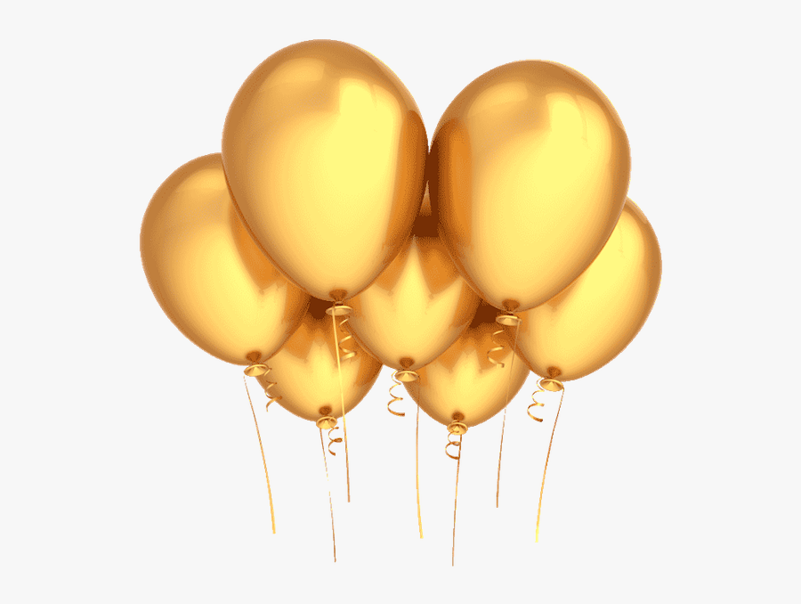 Transparent Party Ballons Png - Transparent Background Gold Balloons Png, Transparent Clipart