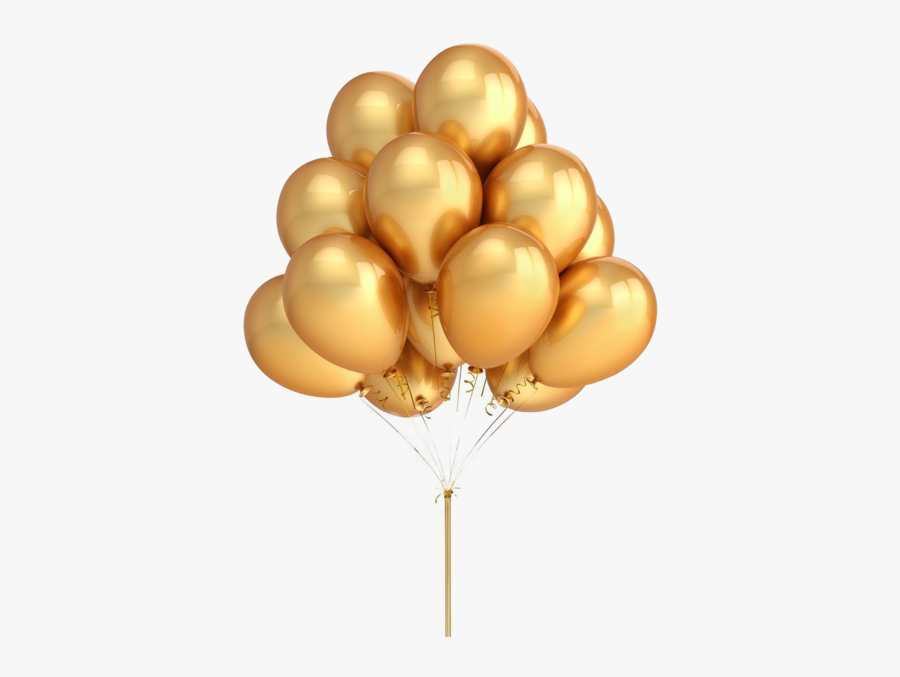 Gold Balloons Png, Transparent Clipart
