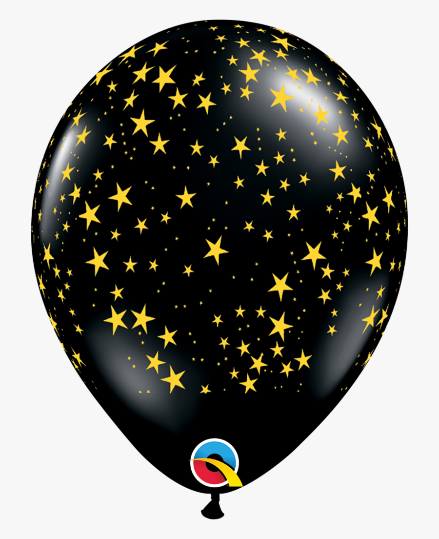 25 Latex Balloons - Blue Balloon With Stars, Transparent Clipart