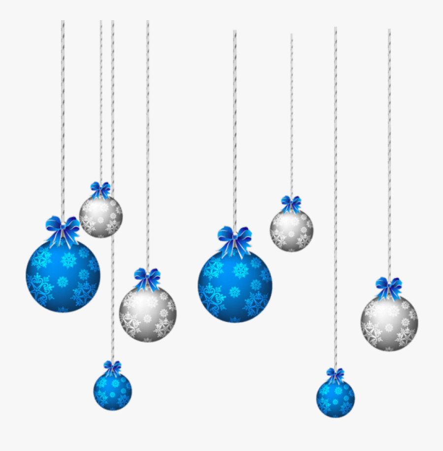 Blue And White Hanging Christmas Balls Png - Christmas Blue Ball Png, Transparent Clipart