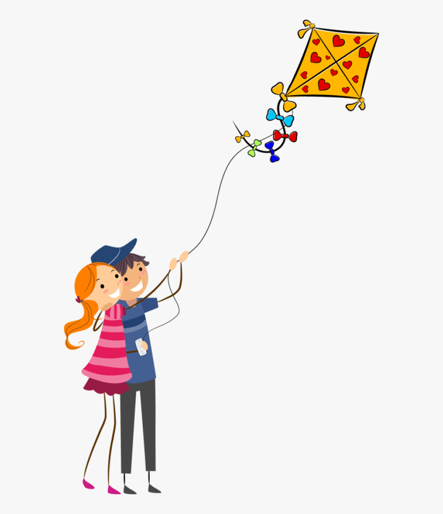 Girl Flying A Kite Clipart - Flying A Kite Clipart, Transparent Clipart