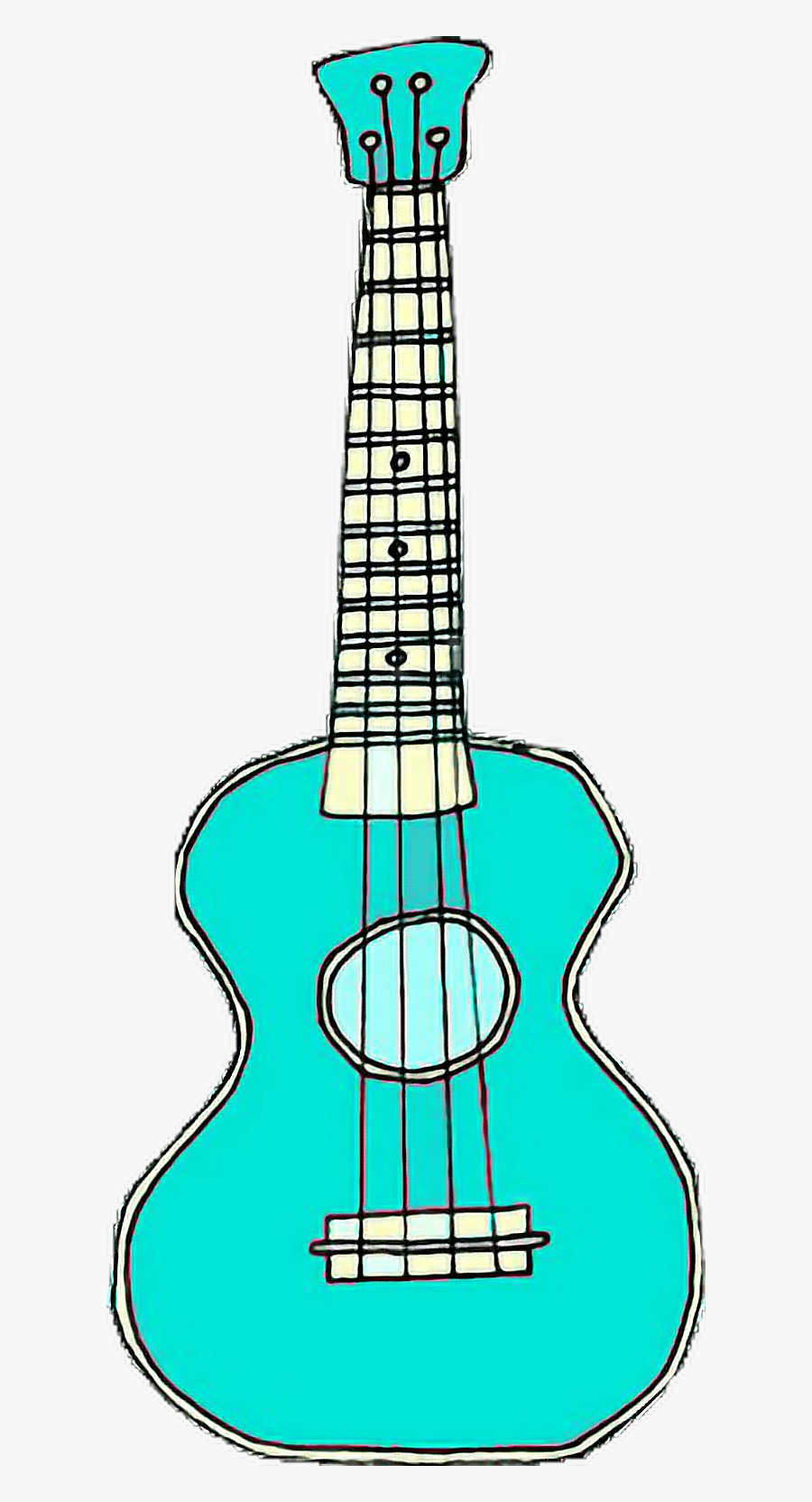 #guitar #ukelele #blue #aqua #pastel #music #overlay - Easy Drawing Of A Uk...