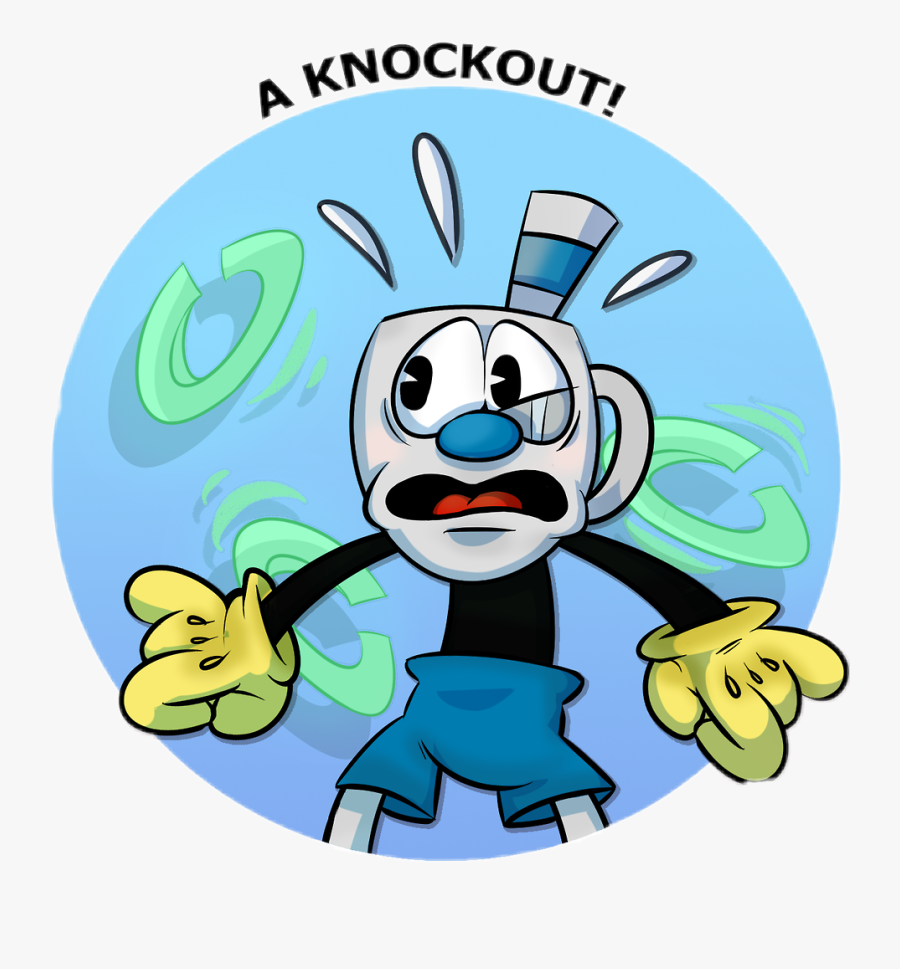 #mugman #cuphead #scared #emoticon #blue #logo - Mugman Scared, Transparent Clipart