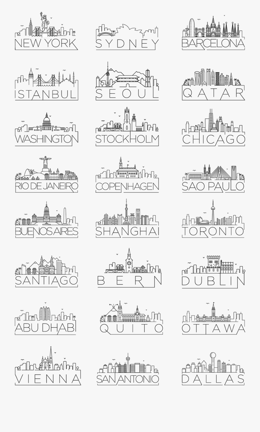 City Skyline Drawing, Transparent Clipart