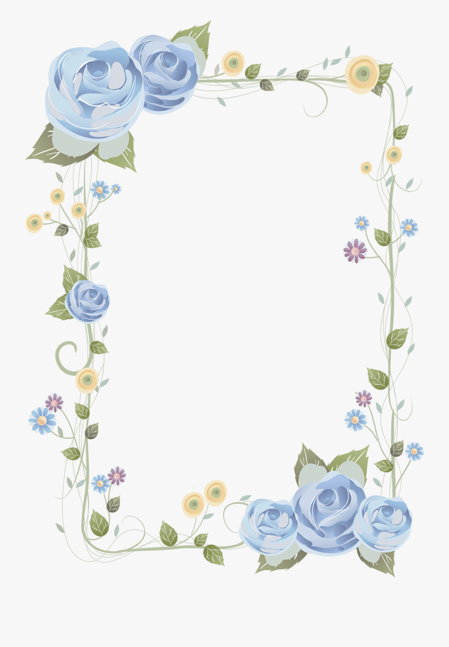 Transparent Rose Frame Clipart - Flower Border Design Paper, Transparent Clipart