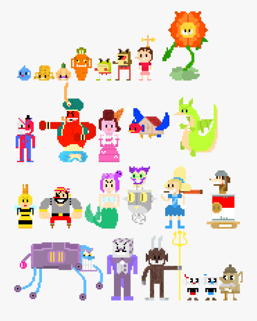 Transparent 8 Bit Bowser Png - 8 Bit Cuphead, Transparent Clipart