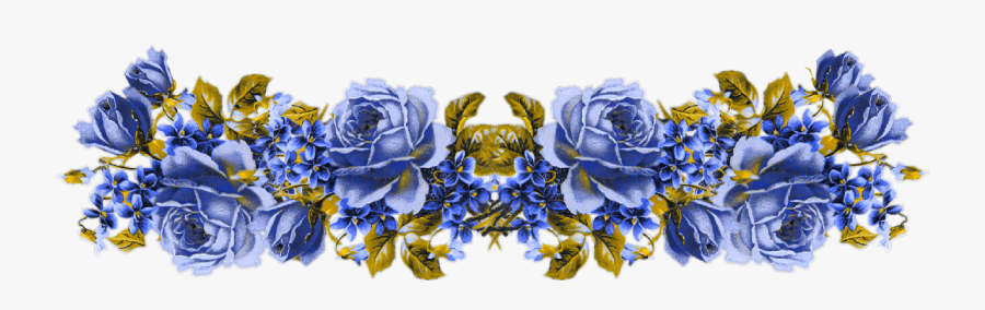 Cenefas Para Todo - Blue Roses Background Transparent, Transparent Clipart