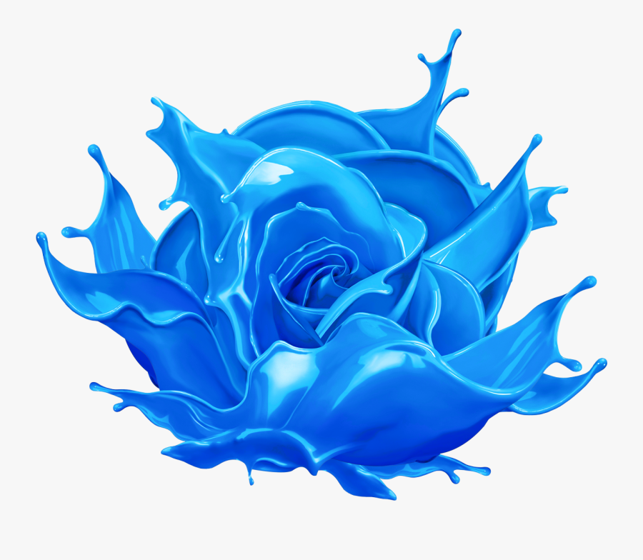 Rose Watercolour Watercolor Holi Flowers Painting Clipart - Blue Rose Painting Png Transparent, Transparent Clipart