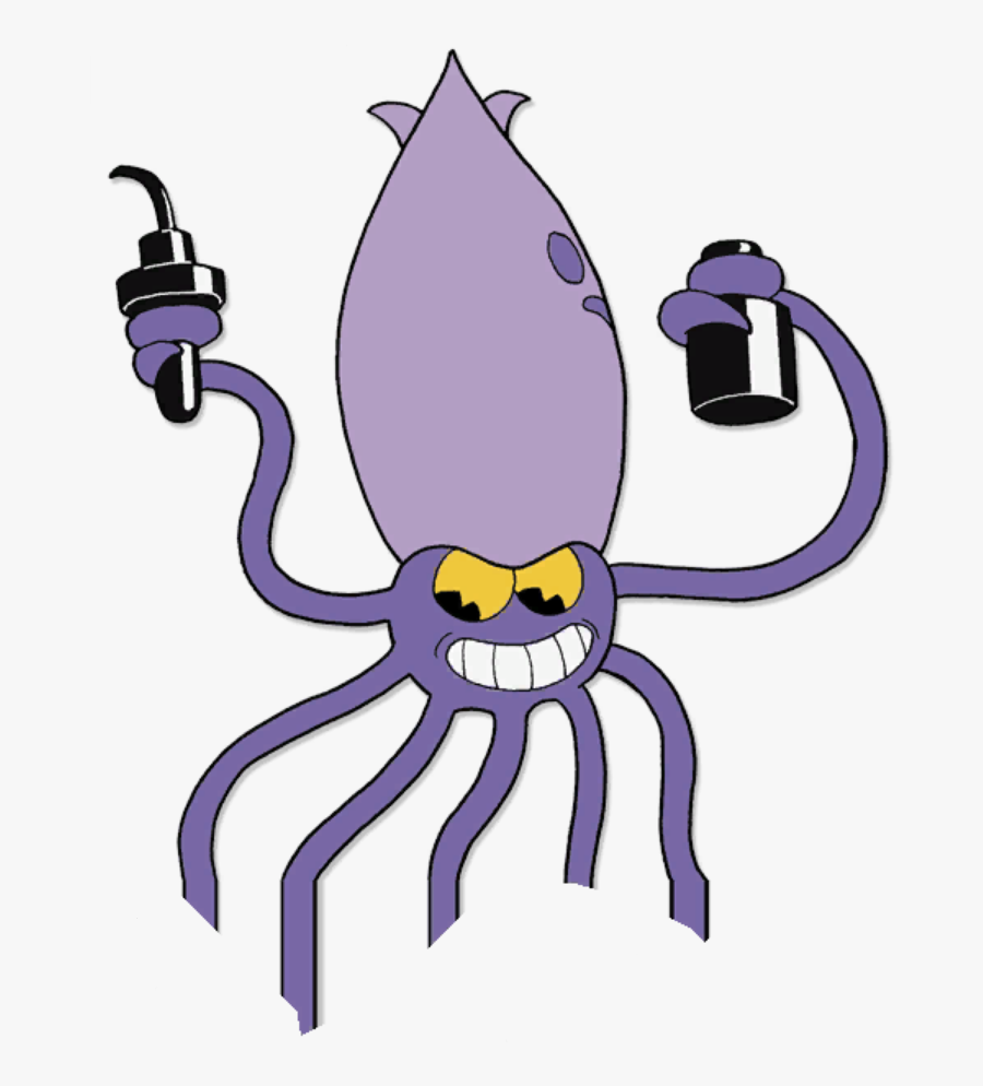 Transparent Squid Transparent Png - Cuphead Captain Brineybeard Shark, Transparent Clipart