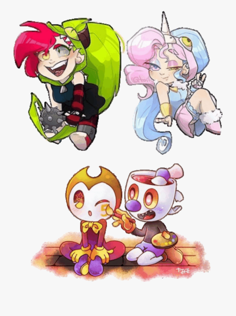 #mugman X #bendy #bendyandtheinkmachine #cuphead #cupheadandmugman - Cuphead X Mugman, Transparent Clipart