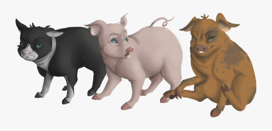 The Three Pigs Of - 3 Pigs Animal Farm, Transparent Clipart