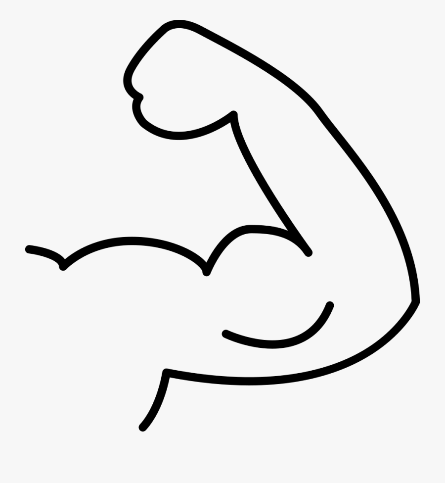 Muscle Flex Outline - Transparent Background Muscles Clipart, Transparent Clipart