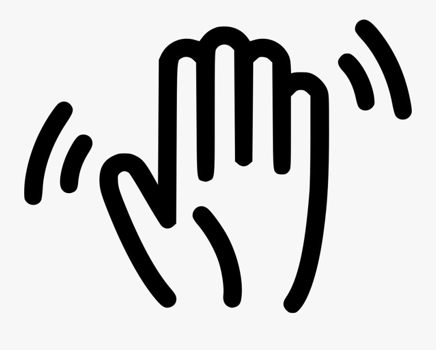 Hand Palm Wave Waving Bye Wavinghand Svg Png Icon Free - Black And White Hand Wave Png, Transparent Clipart