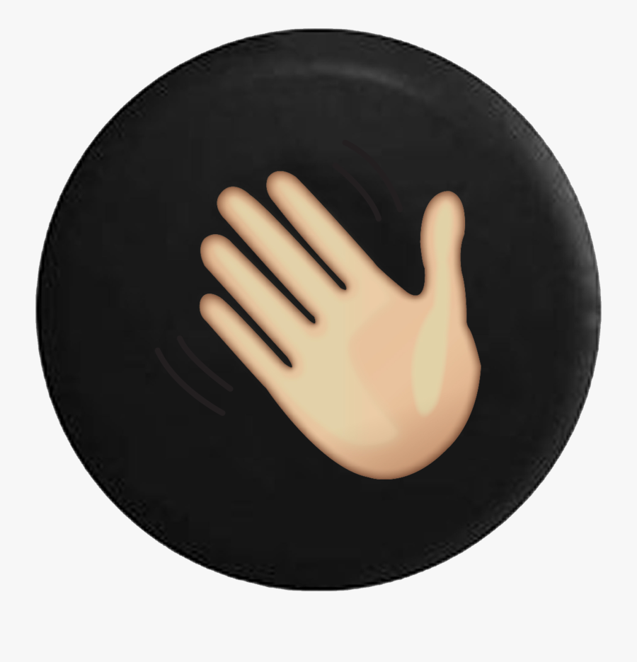 Waving Hand Wave Text Emoji - Circle, Transparent Clipart