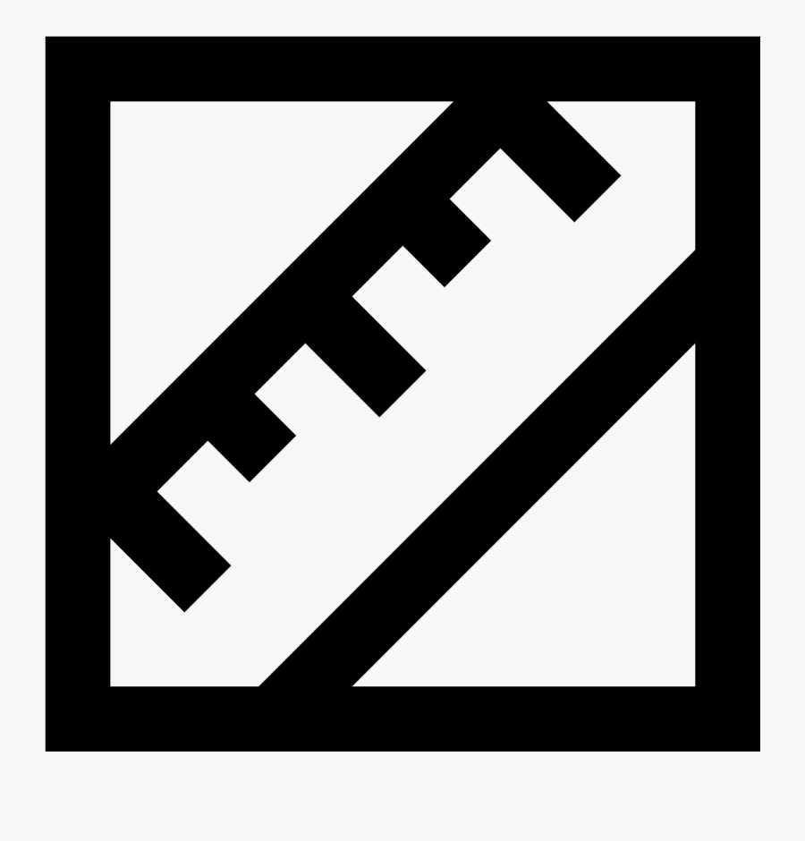 This Icon Is Depicting A Ruler Tilted Diagonally And - Icon Penggaris Png, Transparent Clipart