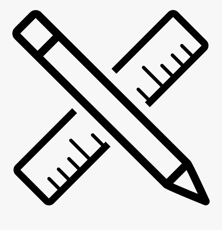 Ruler And Pencil - Pencil And Scale Icon, Transparent Clipart