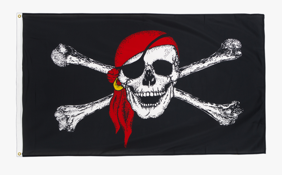 Transparent Bandana Red Flag - Pirate Flag Red Bandana Skull, Transparent Clipart
