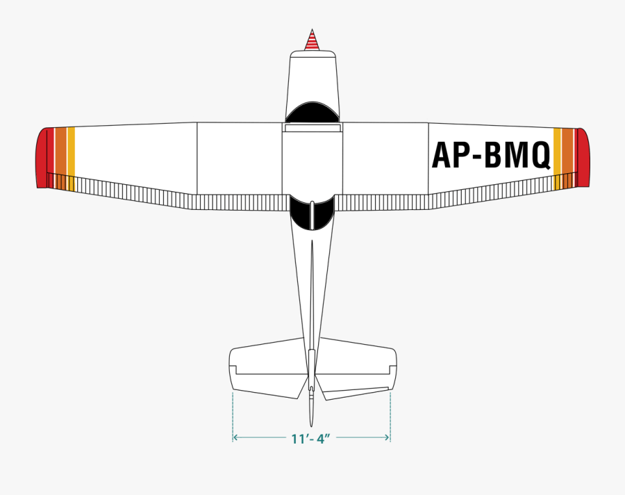 Transparent Cessna 172 Clipart - Cessna 172 Upper View, Transparent Clipart