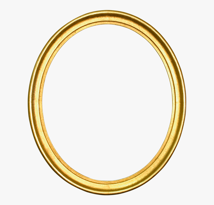 Oval Gold Circle Picture Frames Silver - Gold Round Frame Png, Transparent Clipart